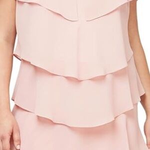 SLNY Strapless Blush Layered Dress